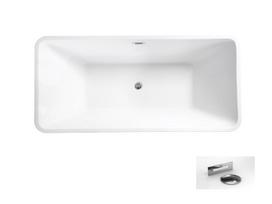 Vonia Besco Evita Black&White, 160 x 80 cm, su chrome sifonu