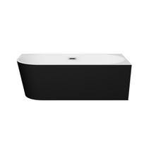 Vonia Besco Zoya Black&White Matt, 150 x 75 cm, dešininė, su chrome sifonu