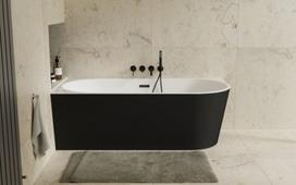 Vonia Besco Zoya Black&White Matt, 150 x 75 cm, kairinė, su juodais dangteliais