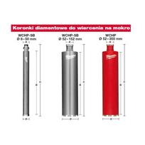 4932352735 MILWAUKEE WCHP-SB DEIMANTINĖ GRĘŽIMO KARŪNA (62 X 450 MM, 1 1/4" JUNGTIS)
