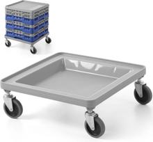 Cambro "Camrack" 50x50 cm indaplovės krepšio vežimėlis - pilkas