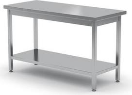 Hendi Centrinis virtuvės stalviršis plieninis stalas su lentyna 140x60cm - 811535