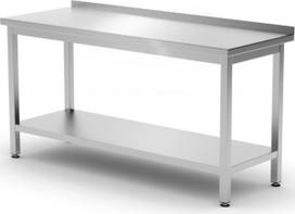 Hendi Sieninis stalviršis su kraštine lentyna "Budget Line STAL" 1200 x 600 x 850 mm - 817285