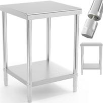 Royal Catering Centrinis plieninis stalviršis su lentyna 60 x 60 cm