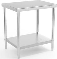 Royal Catering Centrinis plieninis stalviršis su lentyna 80 x 60 cm
