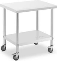 Royal Catering Darbo stalo stalviršis ant ratukų 2 lygiai 60 x 80 cm PELENAS iki 135 kg