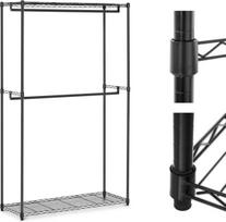 Royal Catering Drabužinė vielinė lentyna persirengimo kambariams 2 lentynos 2 pakabos 120 x 45 x 180 cm iki 200 kg