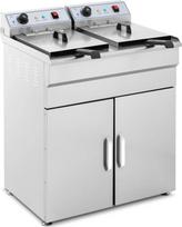 Royal Catering Dviguba riebalų keptuvė su spintele 400V - 2x10L