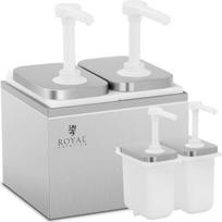 Royal Catering Dvigubas padažo dozatorius su nerūdijančio plieno siurbliu 2 x 2 l
