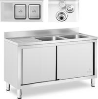 Royal Catering Dvigubo dubens kriauklė su stumdomomis durelėmis 140 x 70 x 95 cm