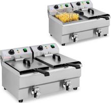 Royal Catering Elektrinė maitinimo dviguba keptuvė su čiaupu 230 V 2 x 3000 W 2 x 10 l