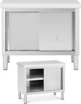 Royal Catering Maitinimo stalas su stumdomų durų spinta PELENAS 100 x 50 cm iki 285 kg