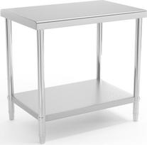 Royal Catering Nerūdijančio plieno stalviršis su lentyna 90x60 cm