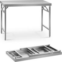 Royal Catering Nerūdijančio plieno sulankstomas virtuvės stalas 120 x 60 cm