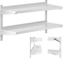 Royal Catering Prie sienos tvirtinama dviguba reguliuojama lentyna STAL 100 x 40 cm