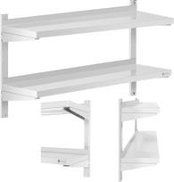 Royal Catering Prie sienos tvirtinama dviguba reguliuojama lentyna STAL 100 x 30 cm