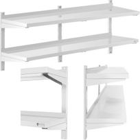 Royal Catering Prie sienos tvirtinama dviguba reguliuojama lentyna STAL 150 x 40 cm