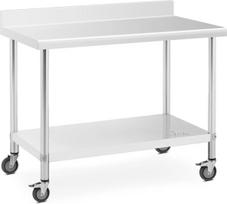 Royal Catering Sieninis darbo stalas su apvadu ant ratukų 1 lentyna 120 x 60 cm iki 158 kg