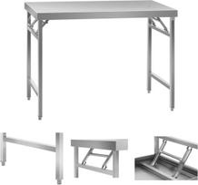 Royal Catering Sulankstomas nerūdijančiojo plieno darbo stalas 120 x 60 cm iki 120 kg RCAT-120K