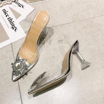 34-45 PVC Skaidrūs Krištoliniai Batai Vasaros Nauji Smailianosiai Keisto Kulno Batai Stiletto Moteriški Saulės Dekoracija Laukinių Fėjų Batai 35