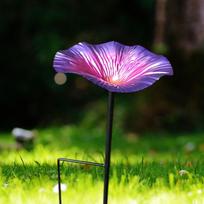 Paukščių maudykla su sodo kuolu Kraštovaizdžio dekoras kiemui Purple Blue