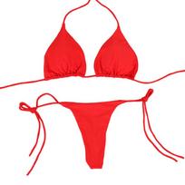 1 rinkinys Bikini Vienspalvis Maudymosi kostiumas Seksualus Kaklaraištis Skeltas Maudymosi kostiumas Europos stiliaus Trijų dalių rinkinys L