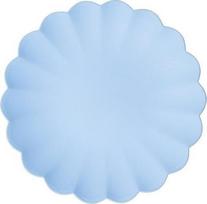 Plastikinės lėkštės, daugkartinės, šviesiai mėlynos, 22 cm., 4 vnt.