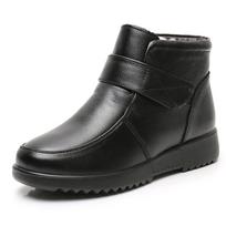 Moteriški žieminiai batai Karvės odos Vilnos Medvilniniai Batai Ankle Boots Moterims Minkštu Padu Lengvi Moteriški Batai Zapatos De Mujer 35 juoda