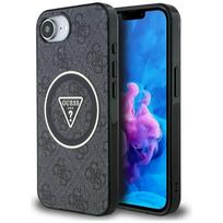 GUESS case for IPHONE 16e (SE 4 2025), compatible with MagSafe, GUHMPSE4HG4PRTGK (IML Metal Glitter 4G Circle Triangle), black