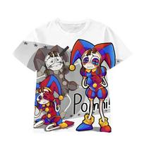 Vasarinis apvalios apykaklės 3D Anime Magiško Skaitmeninio Cirko Pomni spausdintas viršutinis drabužis Madingi kasdieniai trumparankoviai moteriški marškinėliai XS