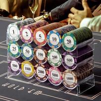 Pokerio žetonų dėžutė akrilo smulkių žetonų permatoma dėžutė kazino lošimo žetonų laikymo dėklas su dangteliais Monetų kolekcijos laikiklio dėžutės