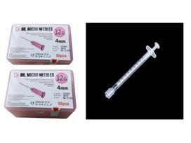 Adata vienkartinė 32G x 4 mm DR. MICRO NEEDLES 100 vnt. mezoterapijai + Švirkštas vienkartinis 1 ml be adatos, sterilus, Luer Lock - adata užsukama 100 vnt.