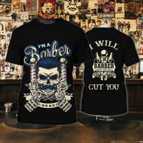 Barber Shop Shirts Men T Shirts 3D Printing Custom Man's Clothing O Neck Oversized Casual Short Sleeve Tops Cool Punk Streetwear S