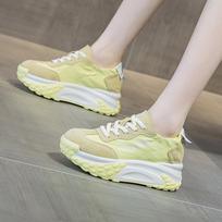 Platform Sneakers Women Inner Height Increasing Shoes New Fashion Casual Sports Board Shoes Round Toe Breathable Women's Shoes 33