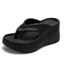 Women's Wedges Heels Flip Flops  Summer Clip Toe Platform Sandals for Woman Mix Color Non-Slip Chunky Heel Slides Slippers 35-36
