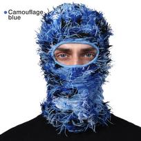 Unisex Acrylic Knit Balaclava: Funny, Warm Headgear for Outdoor Skiing One Size smėlis