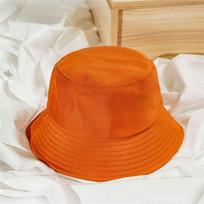 Medvilninė vasarinė sulankstoma kibiro kepurė Unisex moteriška lauko kepurė nuo saulės, grynos spalvos žvejybos medžioklės kepuraitė vyrams Basin Chapeau paplūdimio kepurė Child(52-54 cm) oranžinė