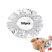 Daugkartinis aliuminio folijos plėvelės izoliacinis dangalas, Aliuminio folijos maisto dangalai, Reguliuojamas aliuminio folijos tešlos dubenėlio dangalas virtuvei 50PCS
