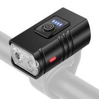 Dviračio žibintas LED priekinis dviračio priekinis žibintas USB įkraunamas dviračio žibintas, atsparus vandeniui įspėjamoji lemputė su juoda