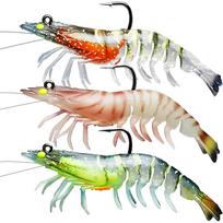 Krevetės 3 VNT Minkšto Silikono Masalai Imitacija Krevetės Žvejybos Džigo Galvutės Kabliuko Masalas Gėlavandeniams Jūros Vandeniams Bass Jigs Trout Įrankiai
