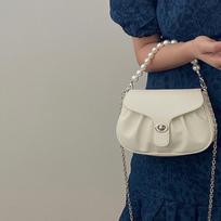 Pearl Chain Bag for Women Niche Design  Pleated Sweet Handbag  Crossbody Bag   Celebrity Dinner Clutch Bag