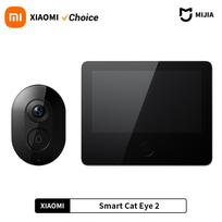 Kiniška versija Xiaomi Smart Cat Eye 2 HDR 5 colių 720P ekranas 3MP HD kamera 180° plataus kampo objektyvas 940nm infraraudonųjų naktinio matymo domofono durų skambutis juoda