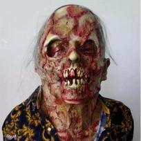 Helovino kaukė suaugusiems Zombių kaukė Lateksas, kruvinas, baisus, labai šlykštus viso veido kaukė, kostiumų vakarėlis Cosplay rekvizitas ruda