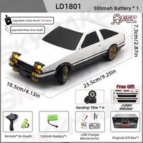 AE86 modelis, viso dydžio automobilis, modifikuotas galinių ratų pavara, naujas Ae86, apverčiamas žibintas, giroskopas, lenktyninis automobilis su LED šviesomis, nuotolinio valdymo pultu, berniukų žaislų kolekcijos papuošalai 500 mah balta