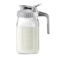 Šalto ruošimo kavos ruošimo indas 32oz/64oz stiklinis ąsotis su nerūdijančio plieno filtru plataus kaklelio Masono stiklainio ąsotis ledinei arbatai, limonadui 1000ML 1pc juoda