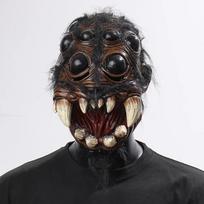 Siaubo Creepy Spider Kaukė Cosplay Baisus Gyvūnas Vorai Didelės Akys Dantis Atmerkta Burna Latekso Šalmas Helovino vakarėlio kostiumų rekvizitai juoda