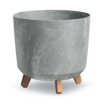 Gėlių vazonas su lėkštute Prosperplast Gracia Tubus Beton Effect DGTL300LE-422U, pilkas