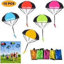 10pcs Tangle-Free Parachute Toys for Youngsters, Colorful Plastic Army Soldiers Guys, Handheld Outdoor Flying Toys for Party Favors 10PCS
