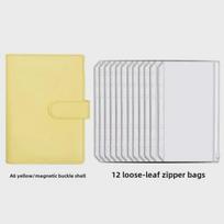 All-in-One Multifunctional Passbook & License Holder A6 a6 magnetinis sagtukas makaronų geltonas - 12 užtrauktukinių maišelių spalvų