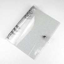 Korėjietiško stiliaus PVC blizgučių A5/A6 skaidrus laisvų lapų albumas ir 6 skylučių studentų dienoraštis A6 white